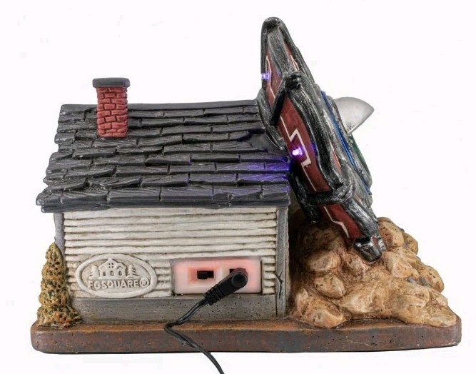 No Landing Zone Alien Theme Spooky Halloween Village Multi-Color LED Lights