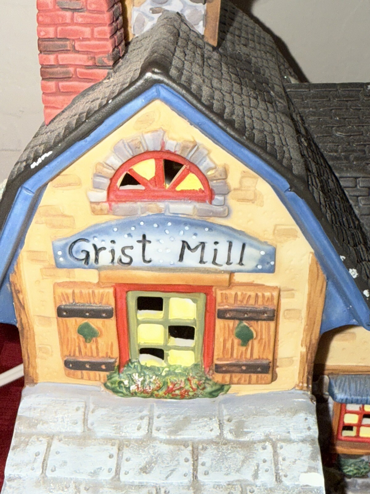 Christmas Village Porcelain Grist Mill Lighted 9″ Holiday Time Walmart P7214