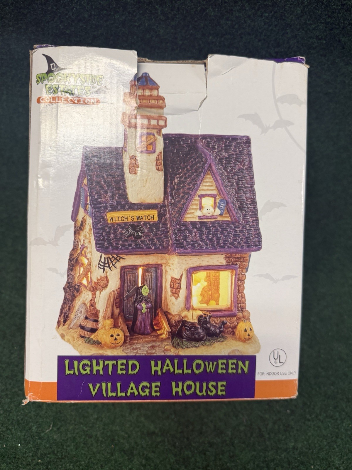 Halloween SPOOKYSIDE ESTATES Lighted Village Witches Watch Haunted House Cute
