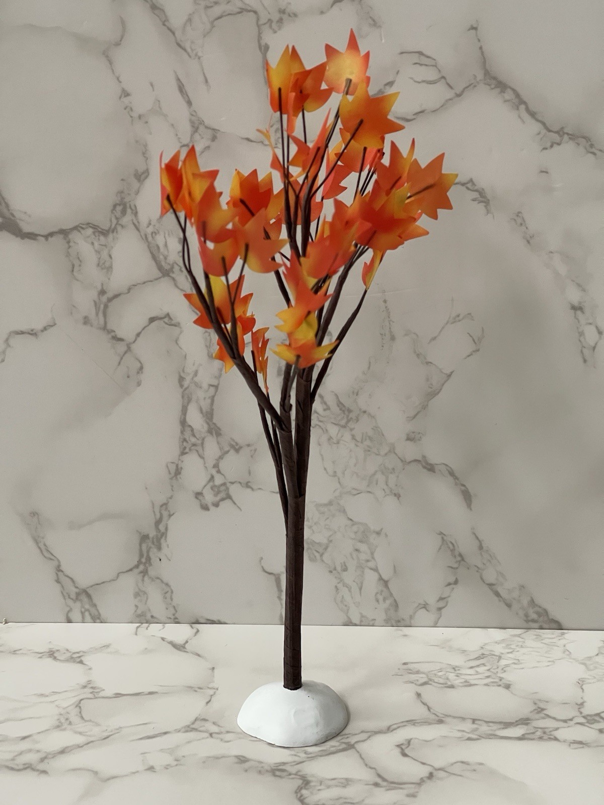 Department 56 Autumn Maple Tree 8″ Orange Yellow Leaves No Box