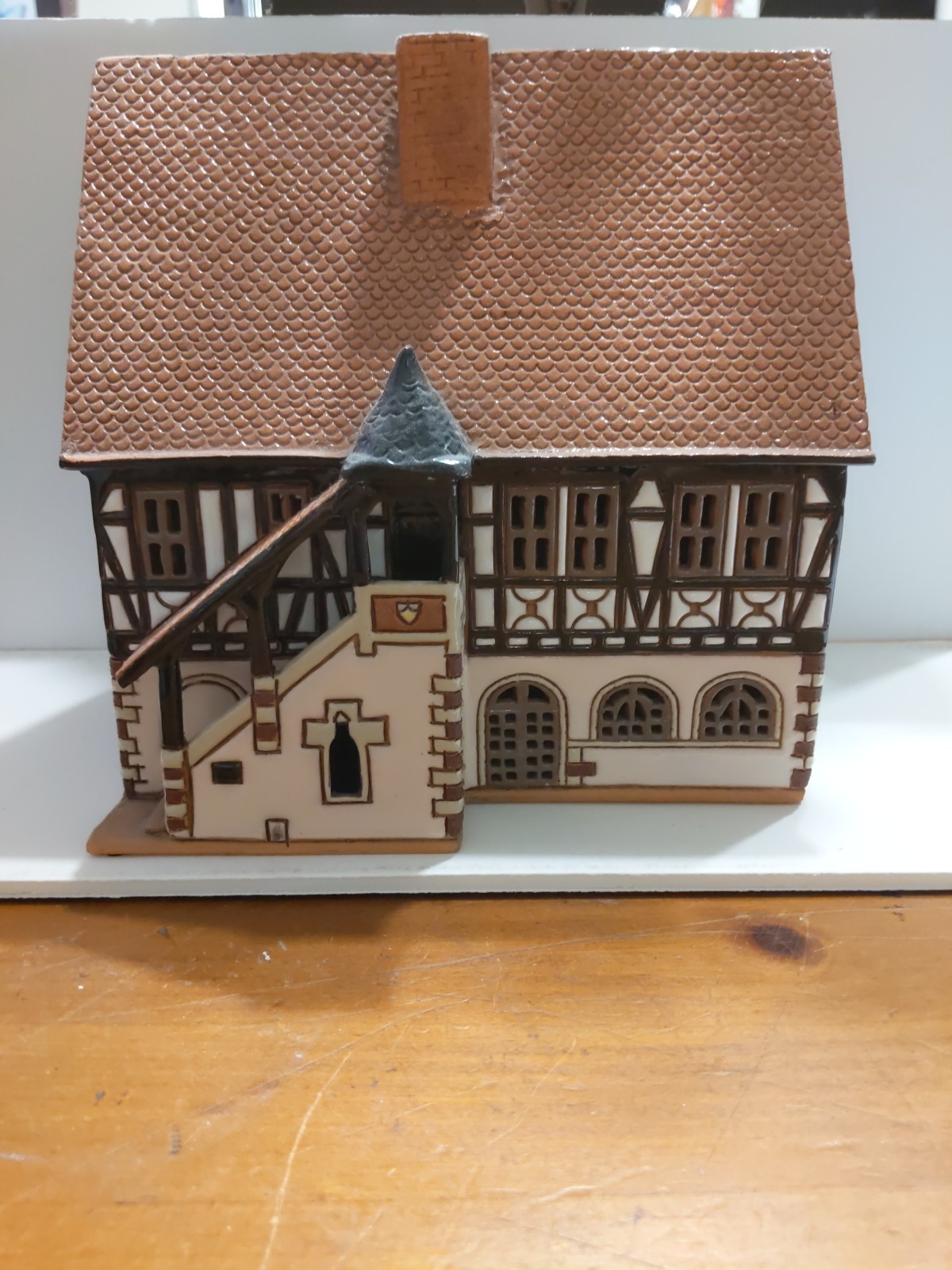 Ceramic Miniature Aroma Light House. Town hall In Sniffestadt. Germany