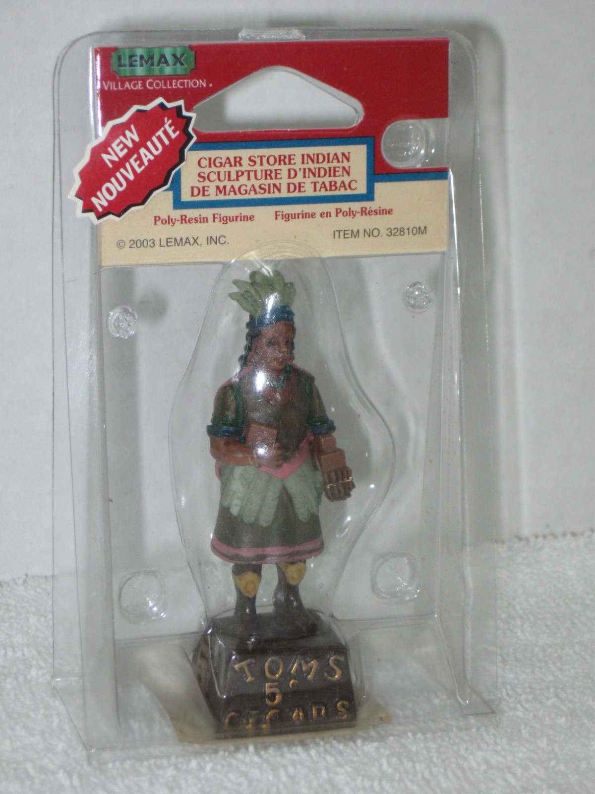 LEMAX ~ CIGAR STORE INDIAN ~ VILLAGE COLLECTION ~ POLY RESIN FIGURINE ~ 3 1/4″