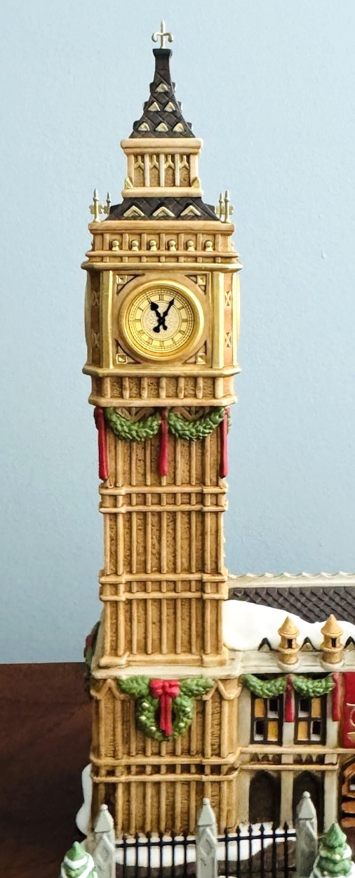 Dept. 56 BIG BEN CLOCK TOWER & SIGN 2 Piece Set Working Dickens COMPLETE IN BOX