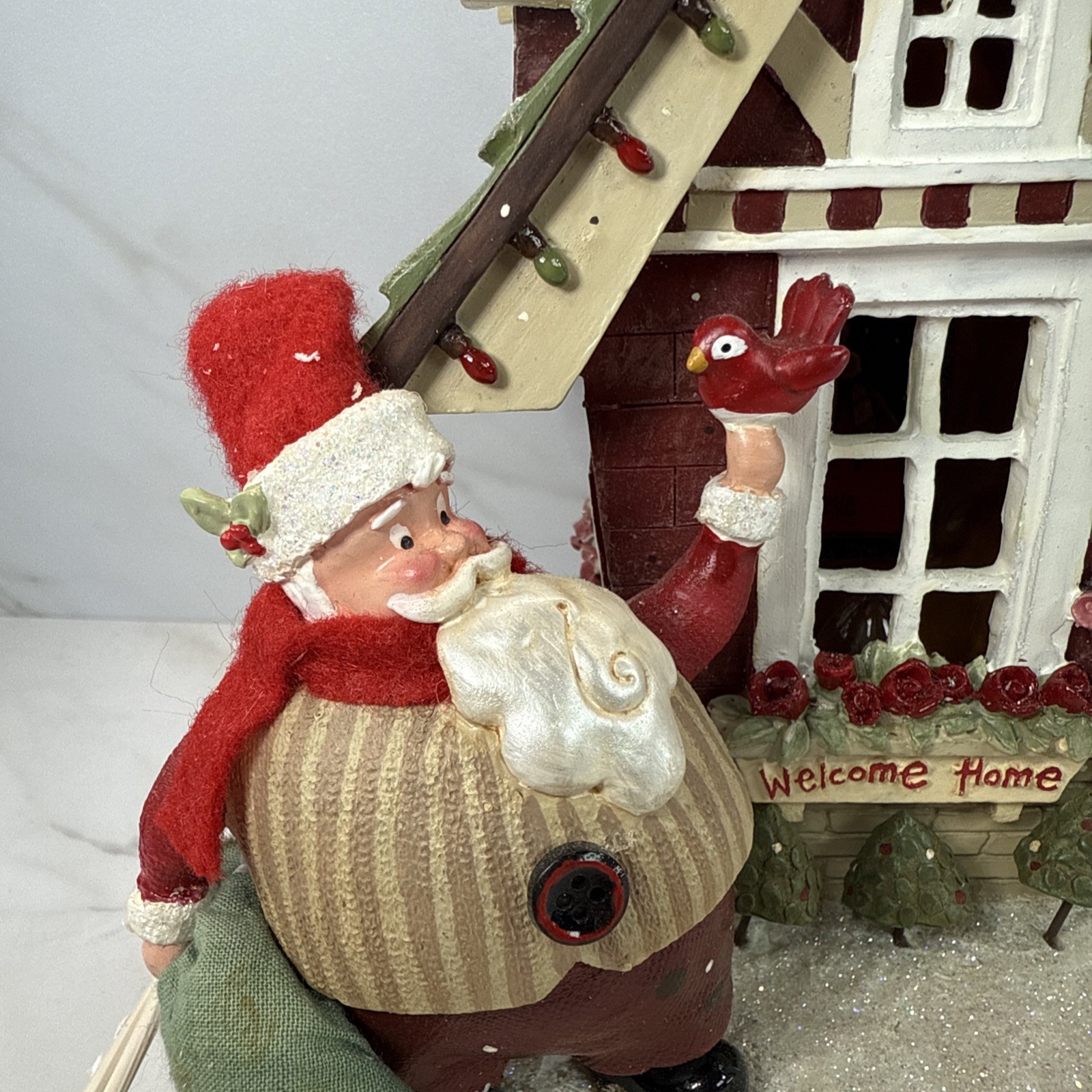 VTG Kurt S. Adler✨Santa’s World✨Welcome Home Tablepiece✨Santa✨Cottage✨Light✨