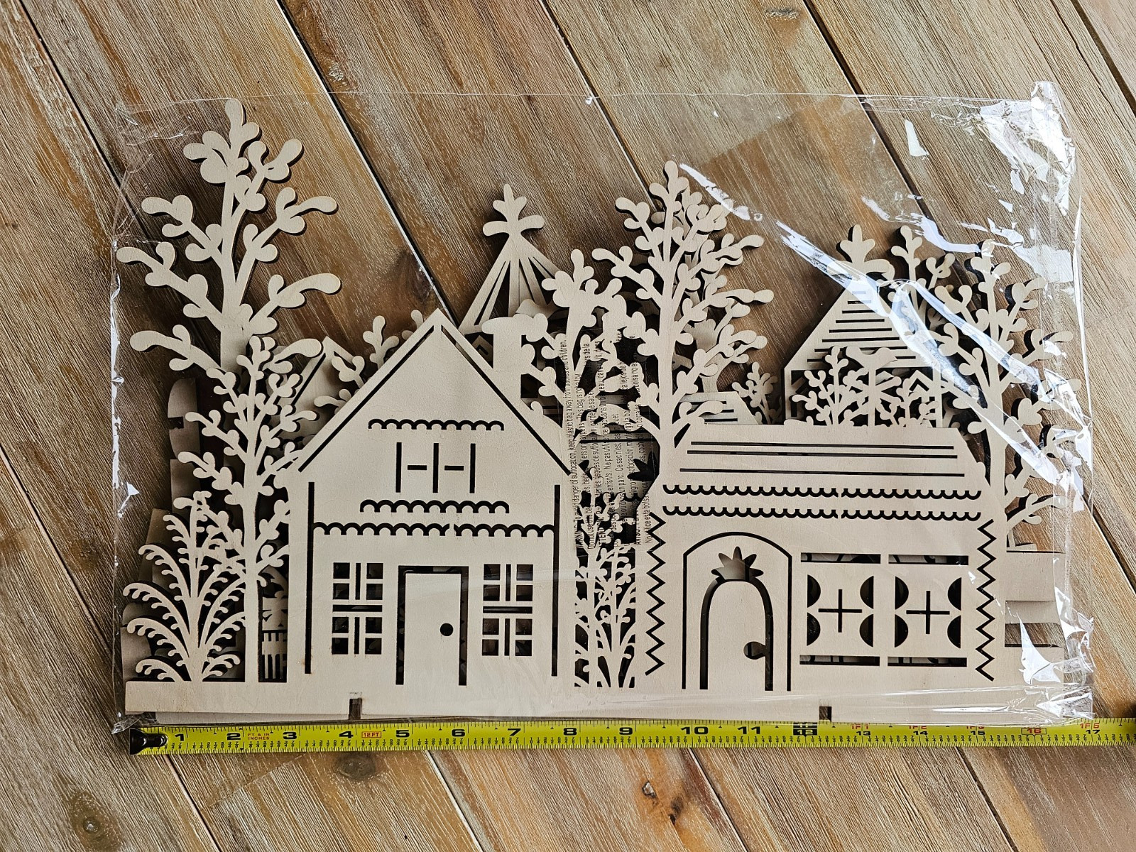 Crate & Barrel Wood Village 2 & 3 Piece Stand Up Christmas Laser Cut House 2015