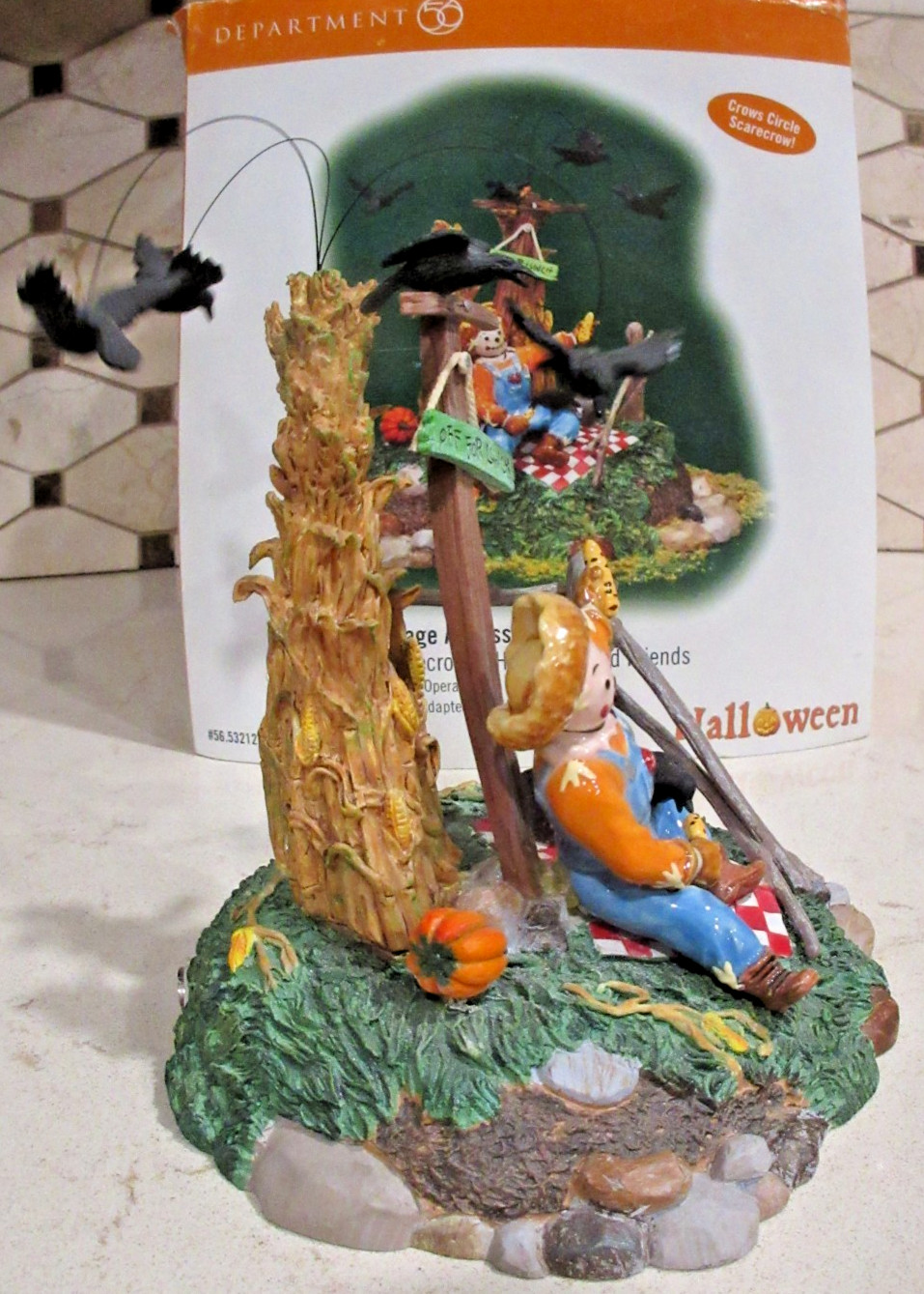 Dept. 56 Halloween Scarecrow & His Feathered Friends Not Working Free Shipping