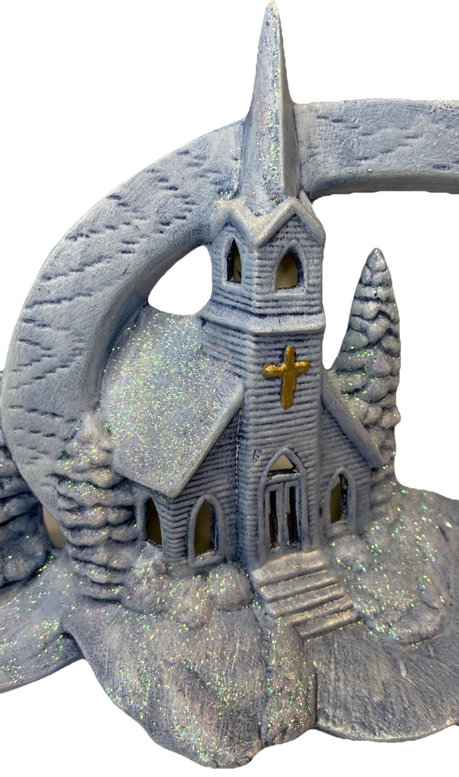 Hershey Molds 2001 Blue Christmas Church Scene 9x6x3 inches