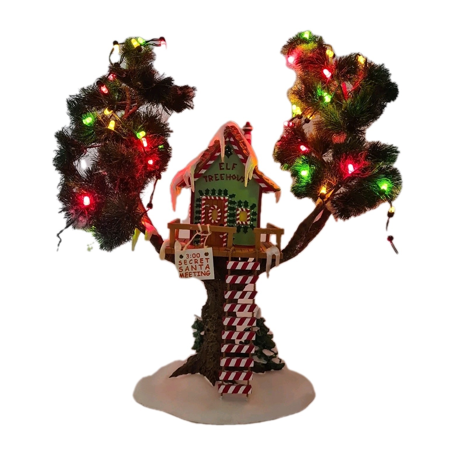 🎄 Department 56 Elf Tree House Christmas Village Accessories 56446 Lighted