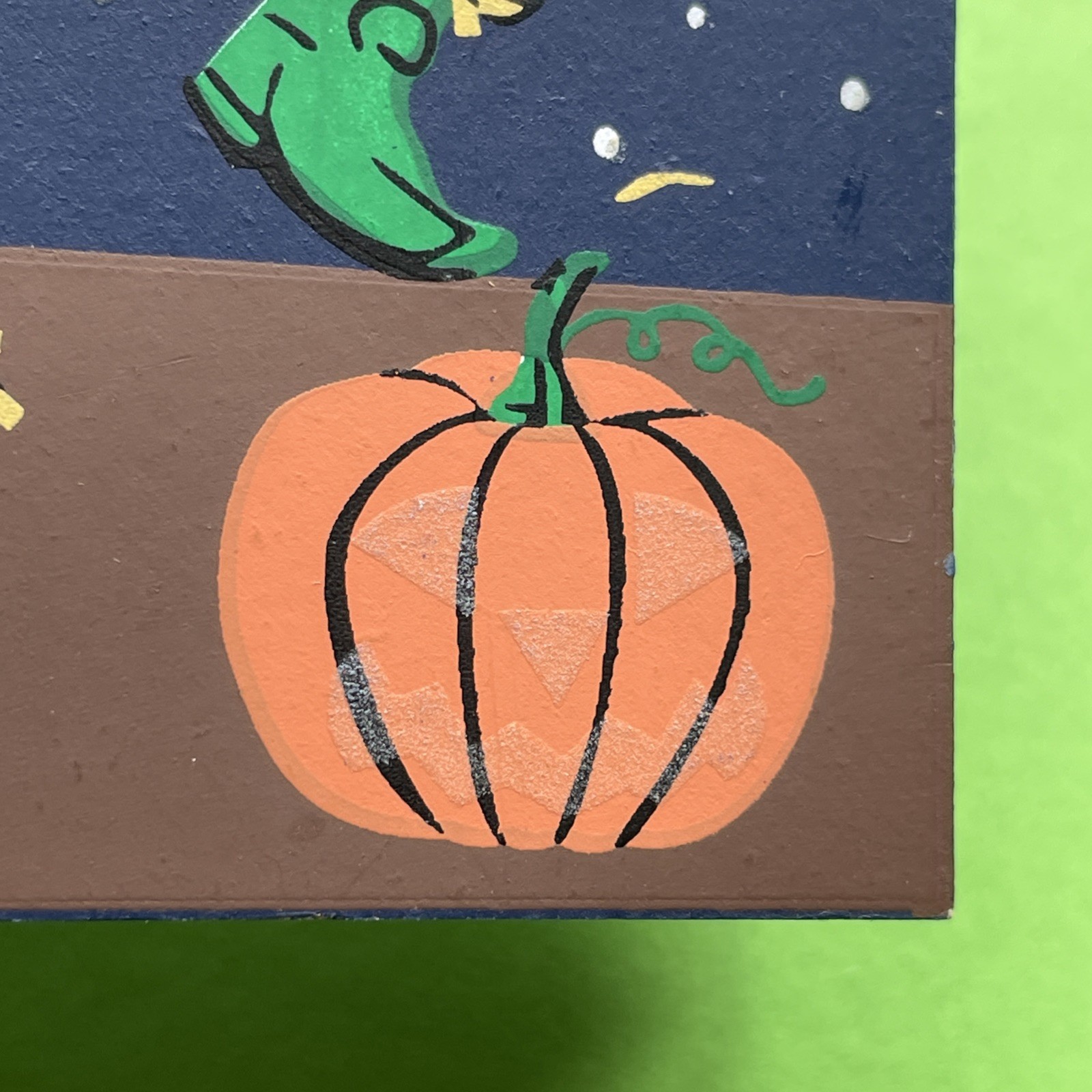 Vtg Cats Meow 2006 Wooden Halloween Jig With Casper Scarecrow Glow in the Dark
