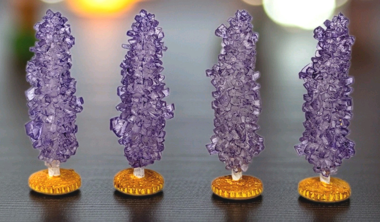 Lemax Christmas Village Faux Lavender Amethyst Rock Candy Accessory Trees
