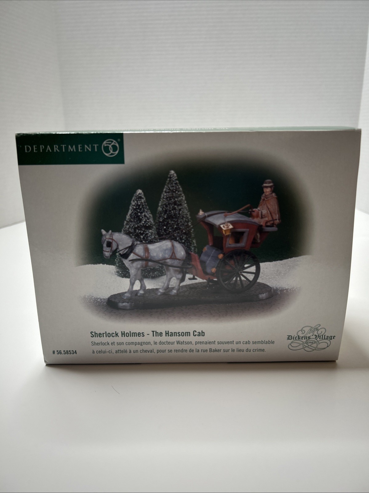 Dept. 56 Heritage Village Collection – Sherlock Holmes-The Hansom Cab #56-58534