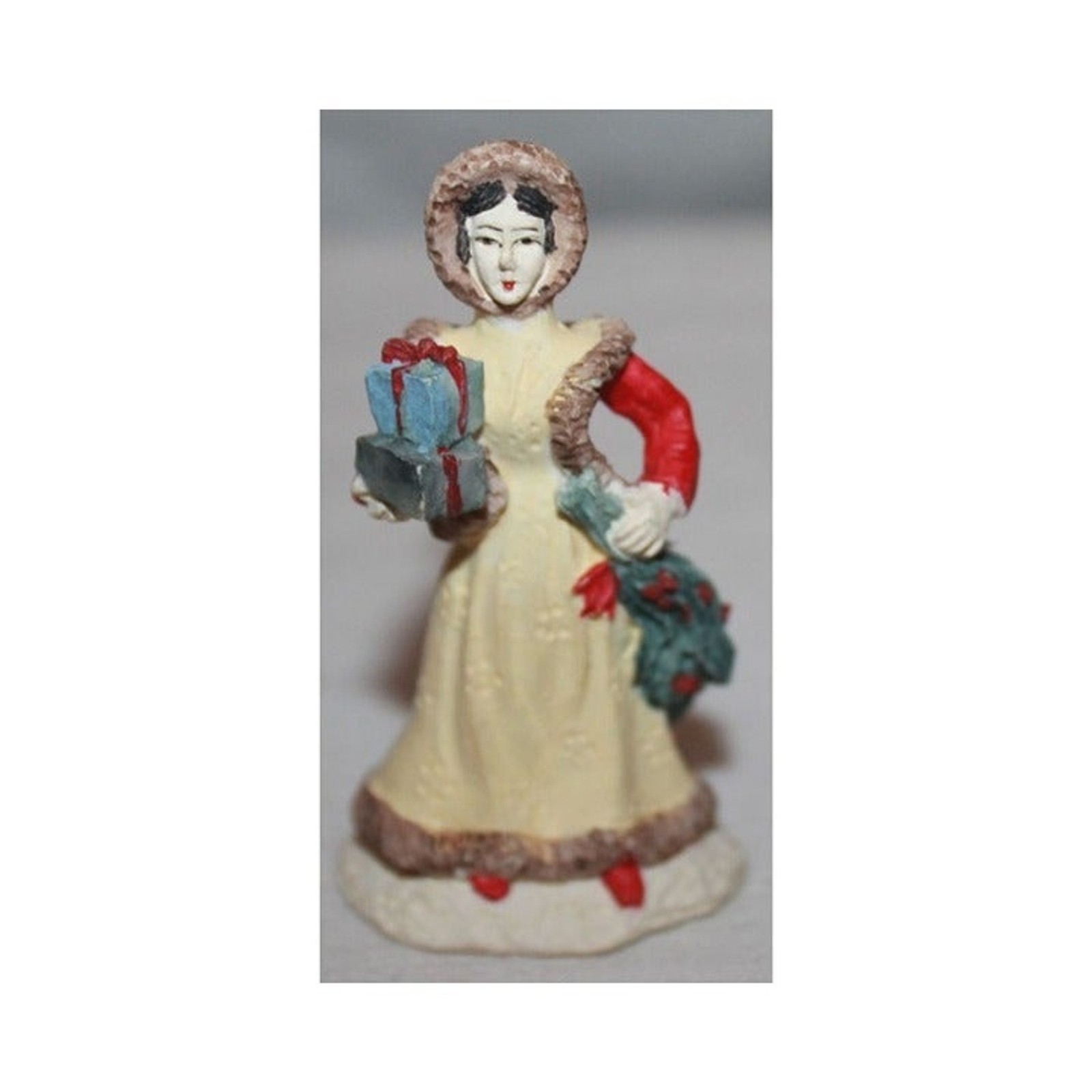 3″ Resin Victorian Woman Christmas Village Figurine Unknown Brand