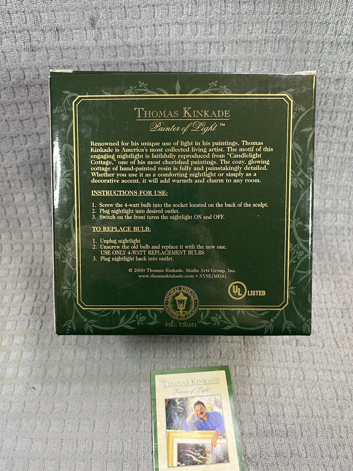 Thomas Kinkade Lighted Cottage Collection Painter Of Light “A Quiet Evening” New
