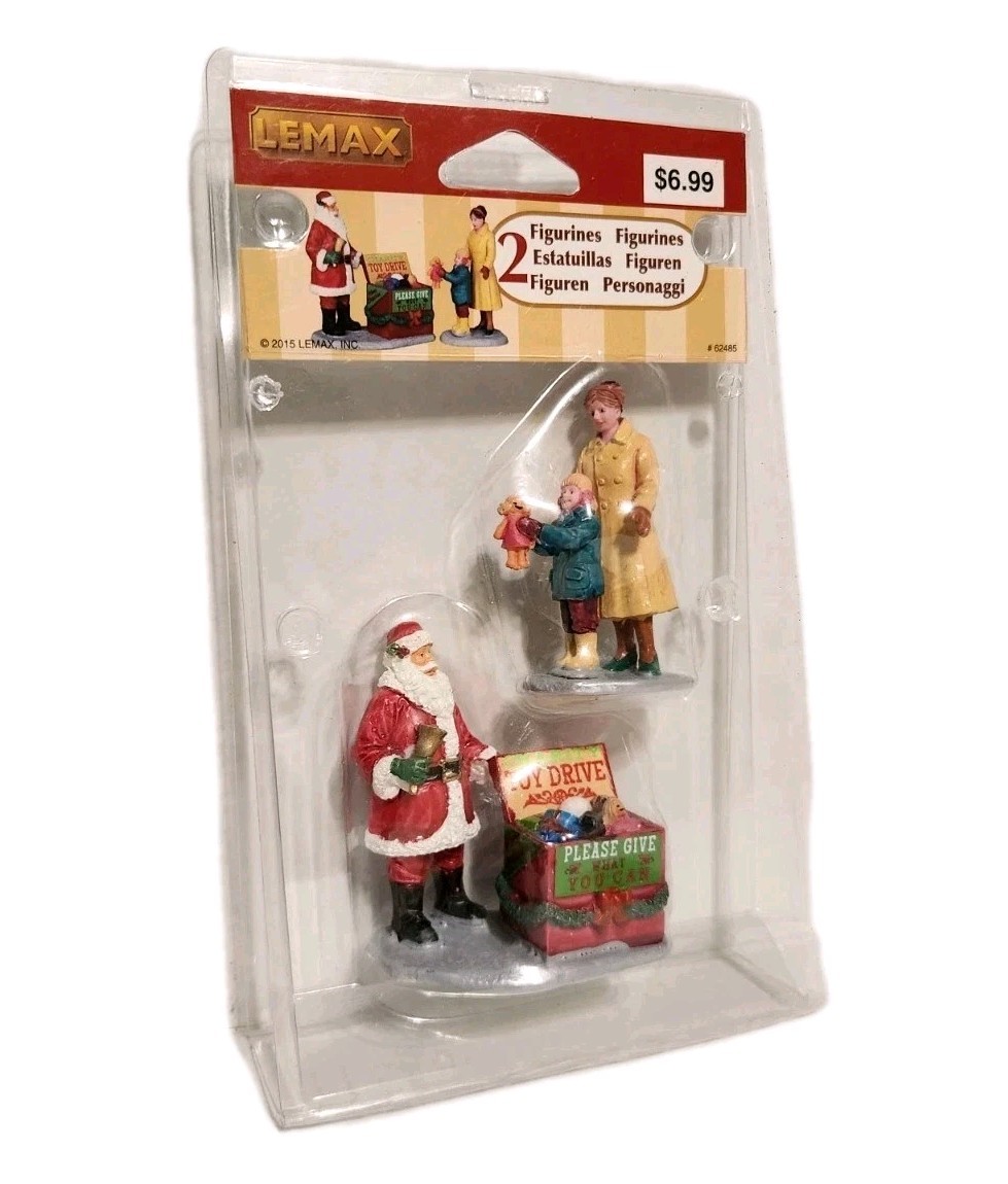 Lemax The Season of Giving Santa Toy Drive 2015 Christmas Village Figurine Set
