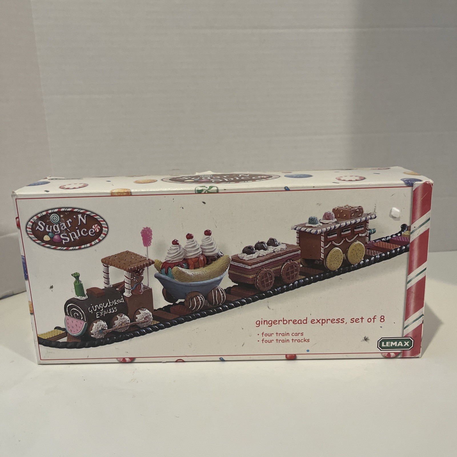 Lemax Sugar ‘N Spice Gingerbread Express Train Retired Pre-Owned – 43424, 8 Pcs