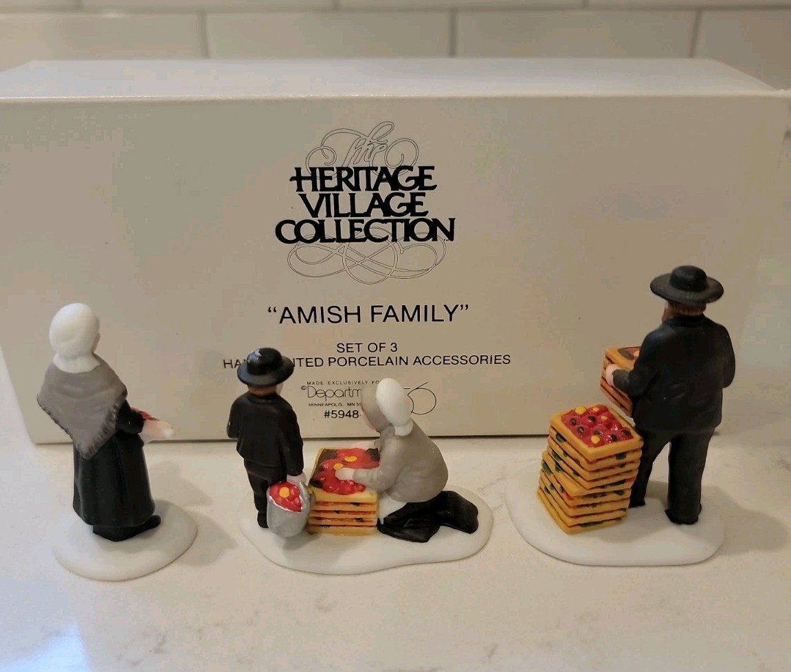 Dept 56 Heritage Village Amish Family Set of 3 #5948-0