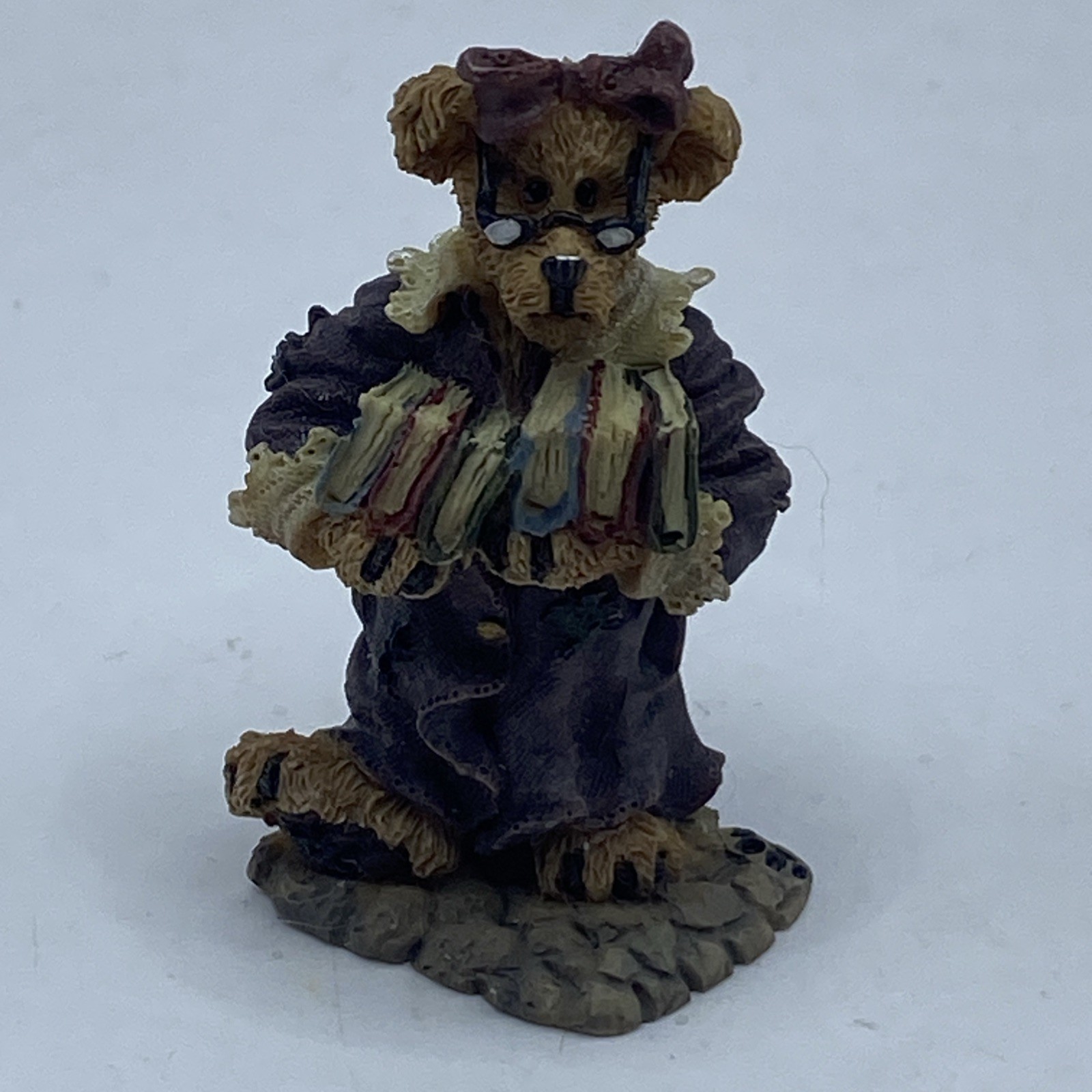 Boyds Town Village 3 Mini Figurines Library Bears Books Ms Griz Bailey York