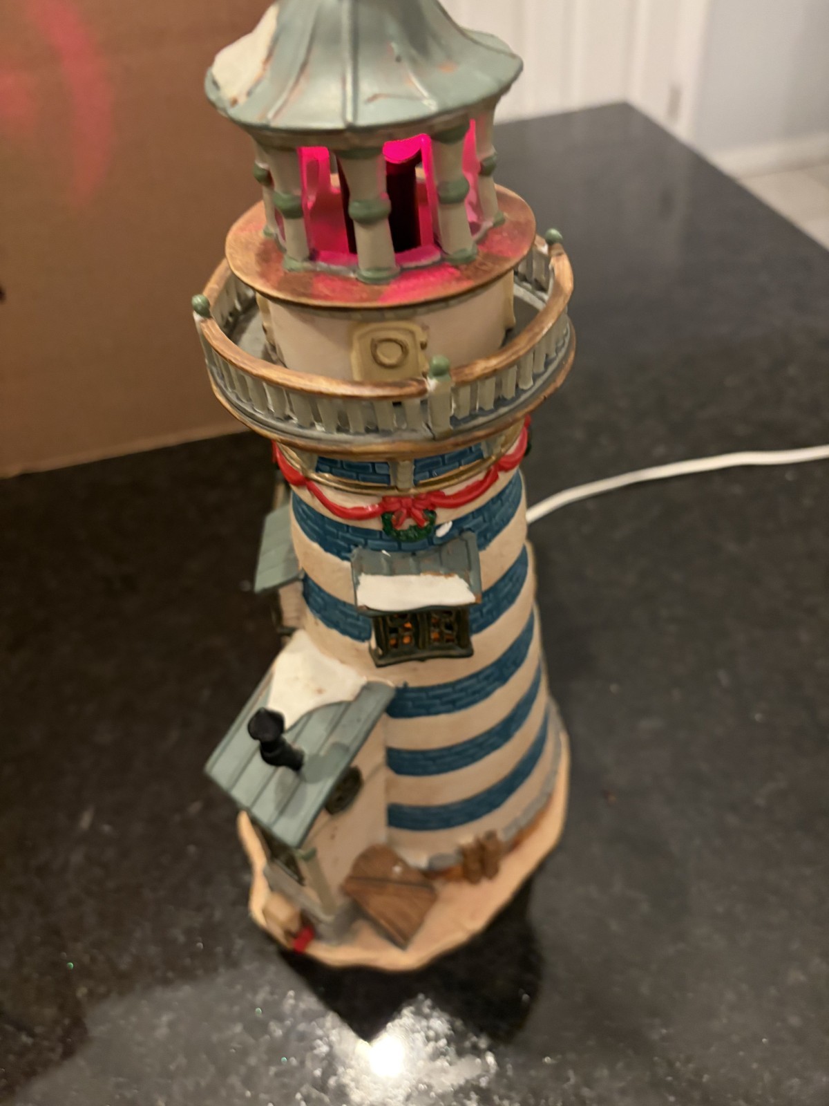 Lemax Plymouth Corners Rotating Beacon Lighthouse Christmas Village w/ Box Works