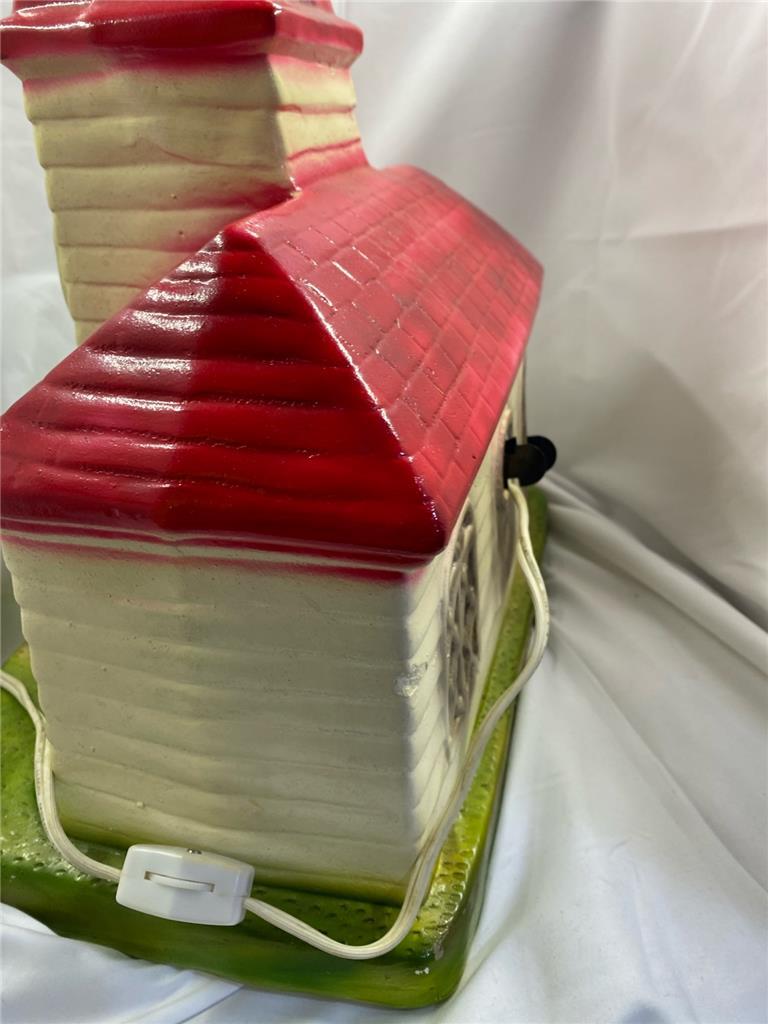Vintage Creative Decor Phila.PA 1979 Chalk Ware Plaster Lighted Church