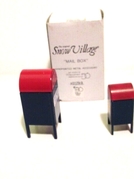 LOT/4 DEPT 56 Snow Village 1 Bule/Red Lge & 2 Sm MAIL BOX ~1 Fire Hydrant-NEW