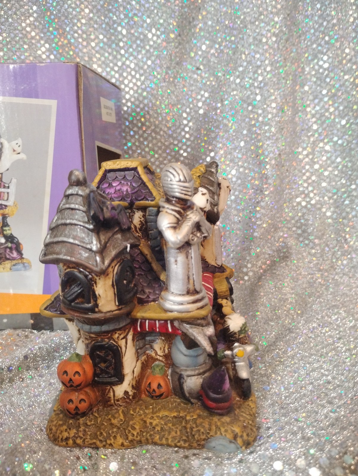 Spooky Hollow Wizard Supplies Shop porcelain lighted village building