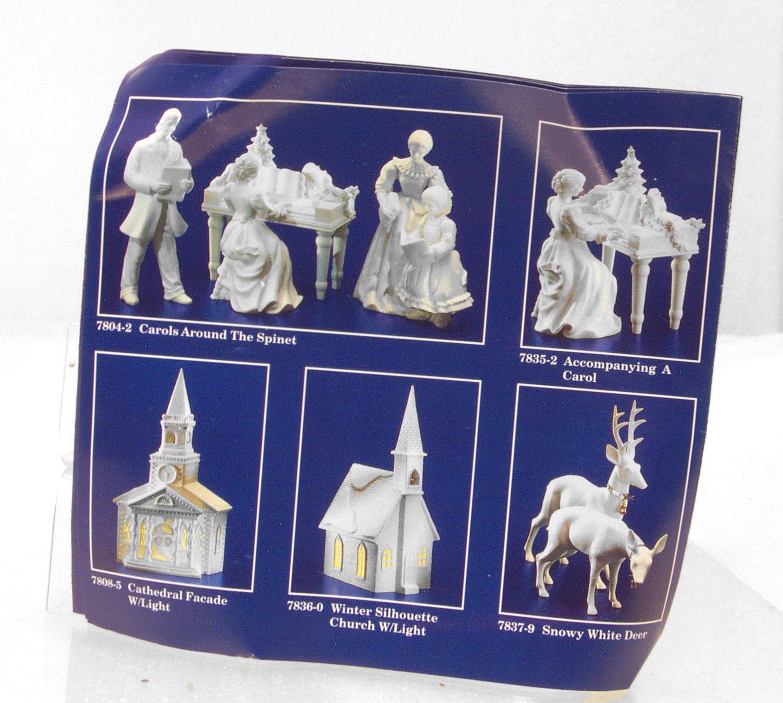 Dept. 56 GRANDFATHER CLOCK White Porcelain w Metal Finials #7797-6 w Box 12”