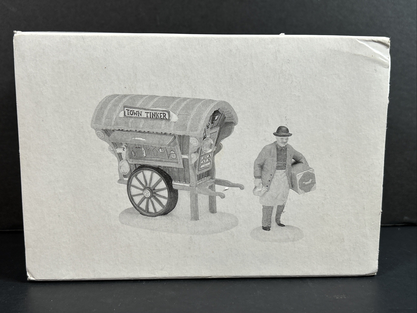 Dept 56 Heritage Village Collection Town Tinker 2 Pc Set, Man & Cart #56464 Box