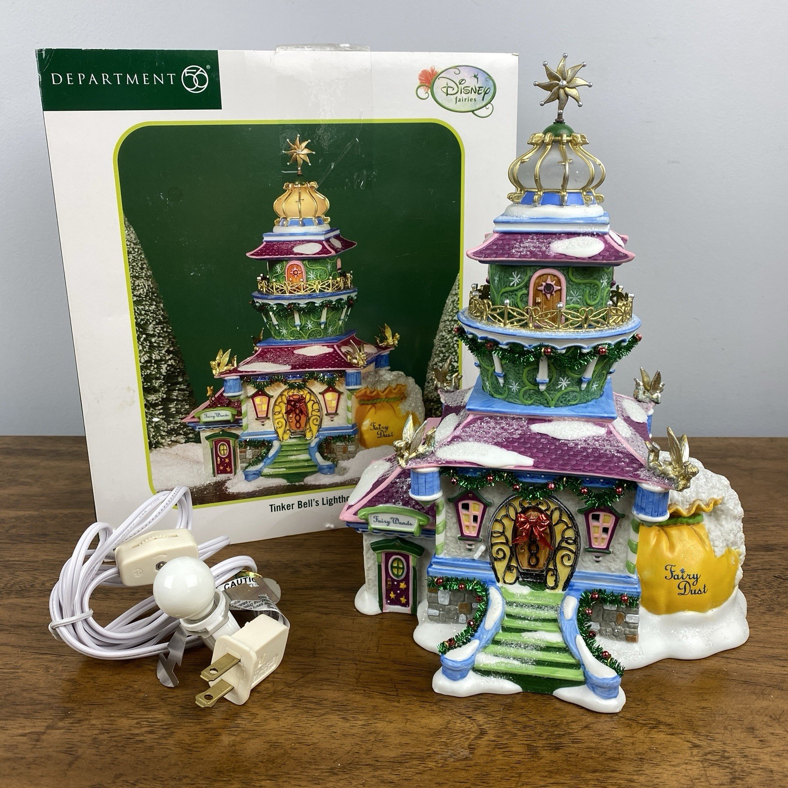 Dept 56 Disney North Pole Series Tinker Bell’s Lighthouse With Box READ