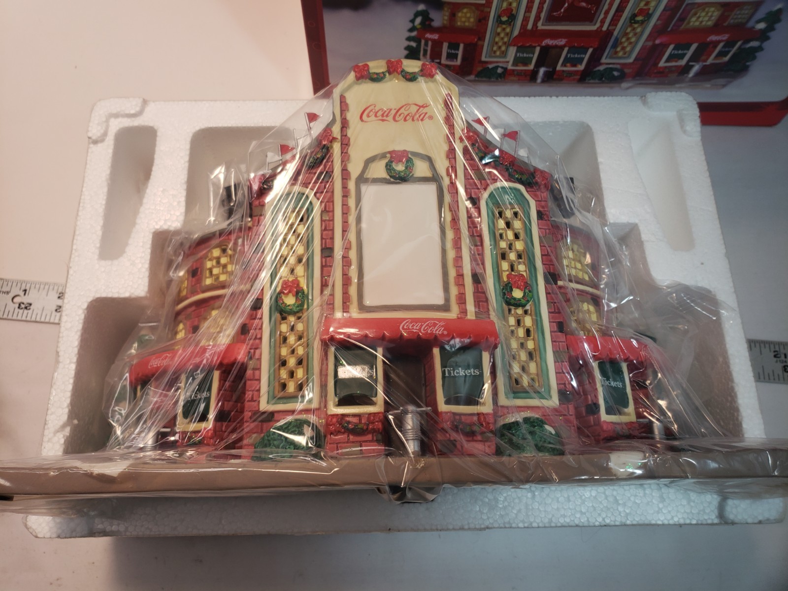 Coca Cola Main Street Collection 2007 Lighted Baseball Football Stadium New