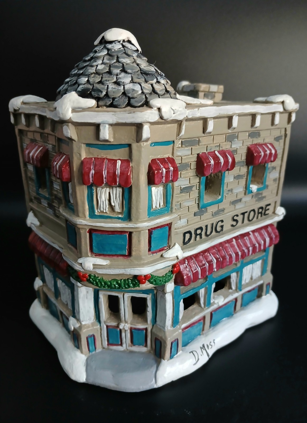 Very RARE California Creations CHRISTMAS VILLAGE 1988 DRUG STORE PAINTED