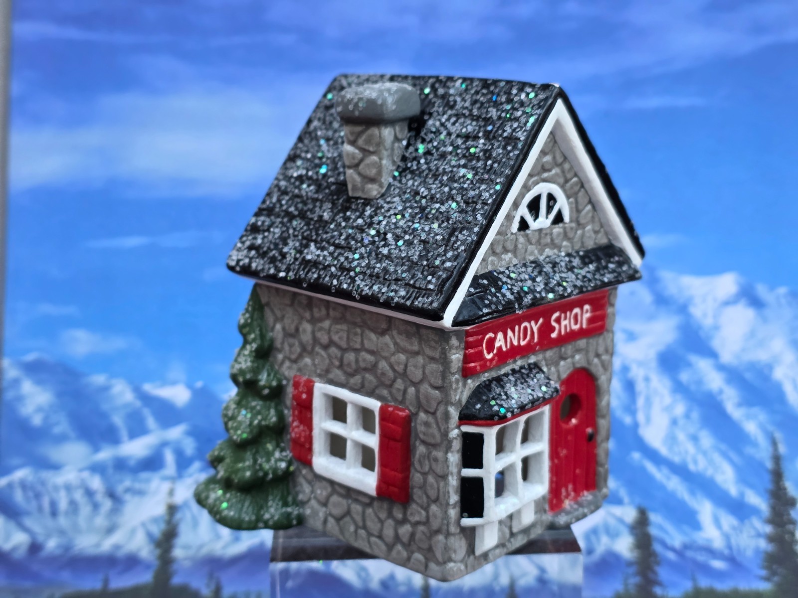 Scioto Christmas Village Candy Shop House 1983 cobblestone