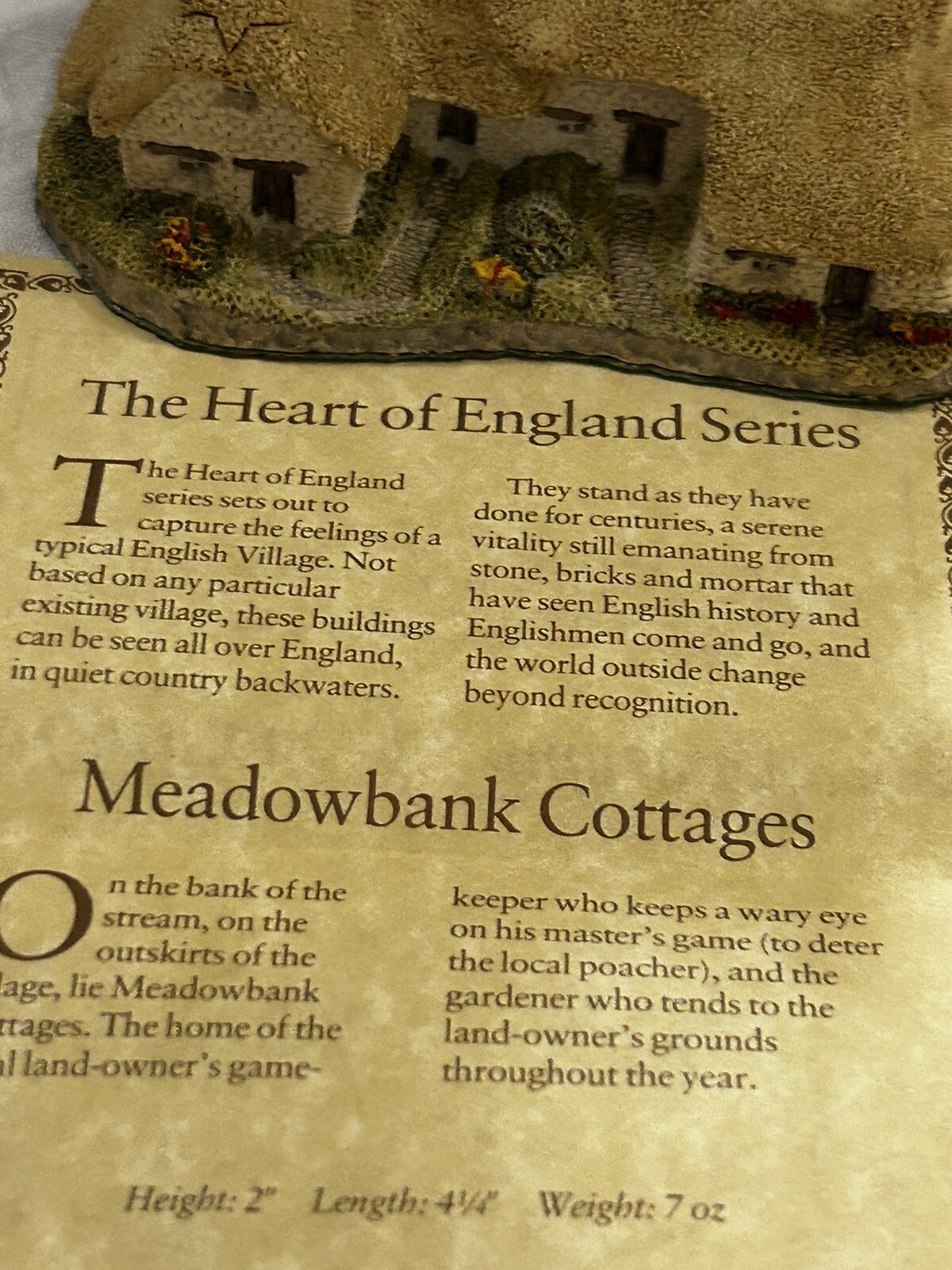 David Winters Vtg1985 MEADOWBANK COTTAGE w COA & Orig Box. Heart of England