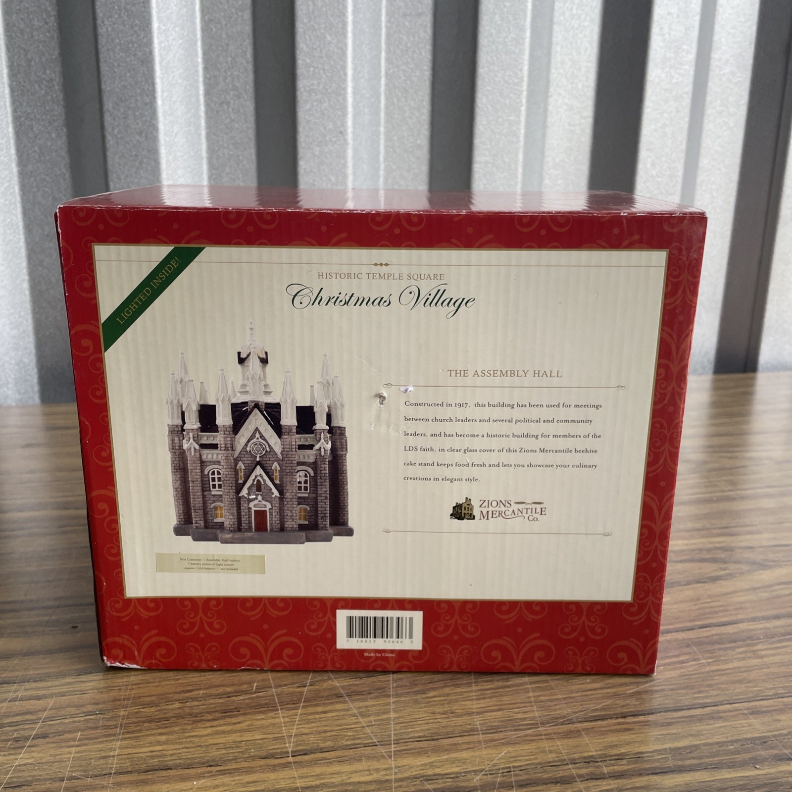 Historic Temple Square Christmas Village The Assembly Hall Lighted Building IOB