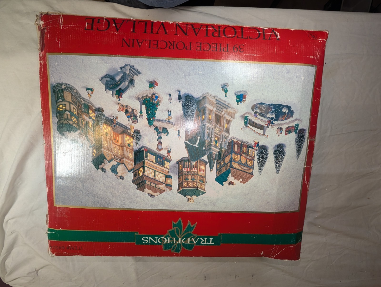 Traditions 39 Piece Porcelain Victorian Village Illuminated Christmas Set