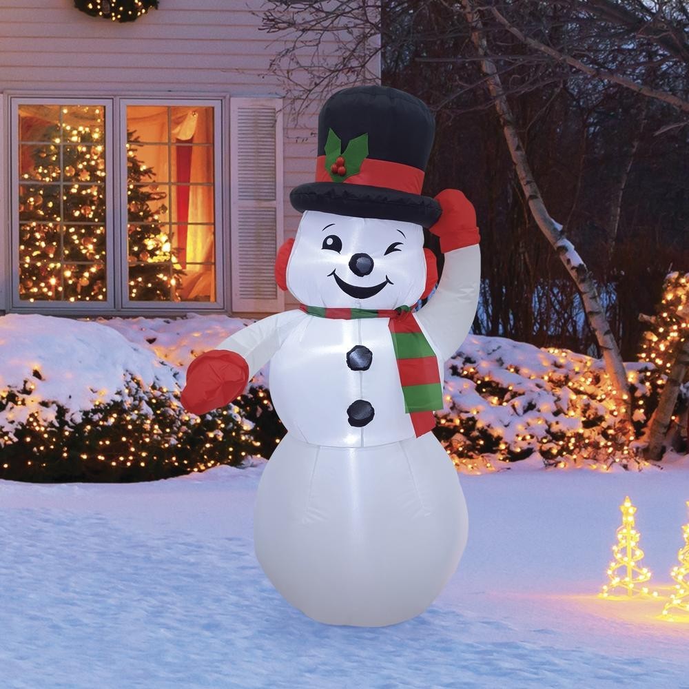4′ Lighted LED Vintage Snowman Christmas Inflatable Fun Holiday Outdoor Decor