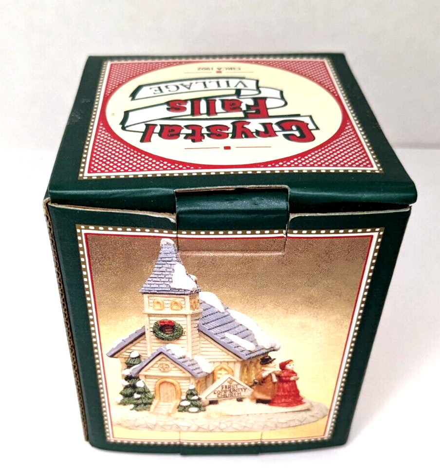 Crystal Falls Village Ornament First Community Church, No. 84234, Vintage, 1992