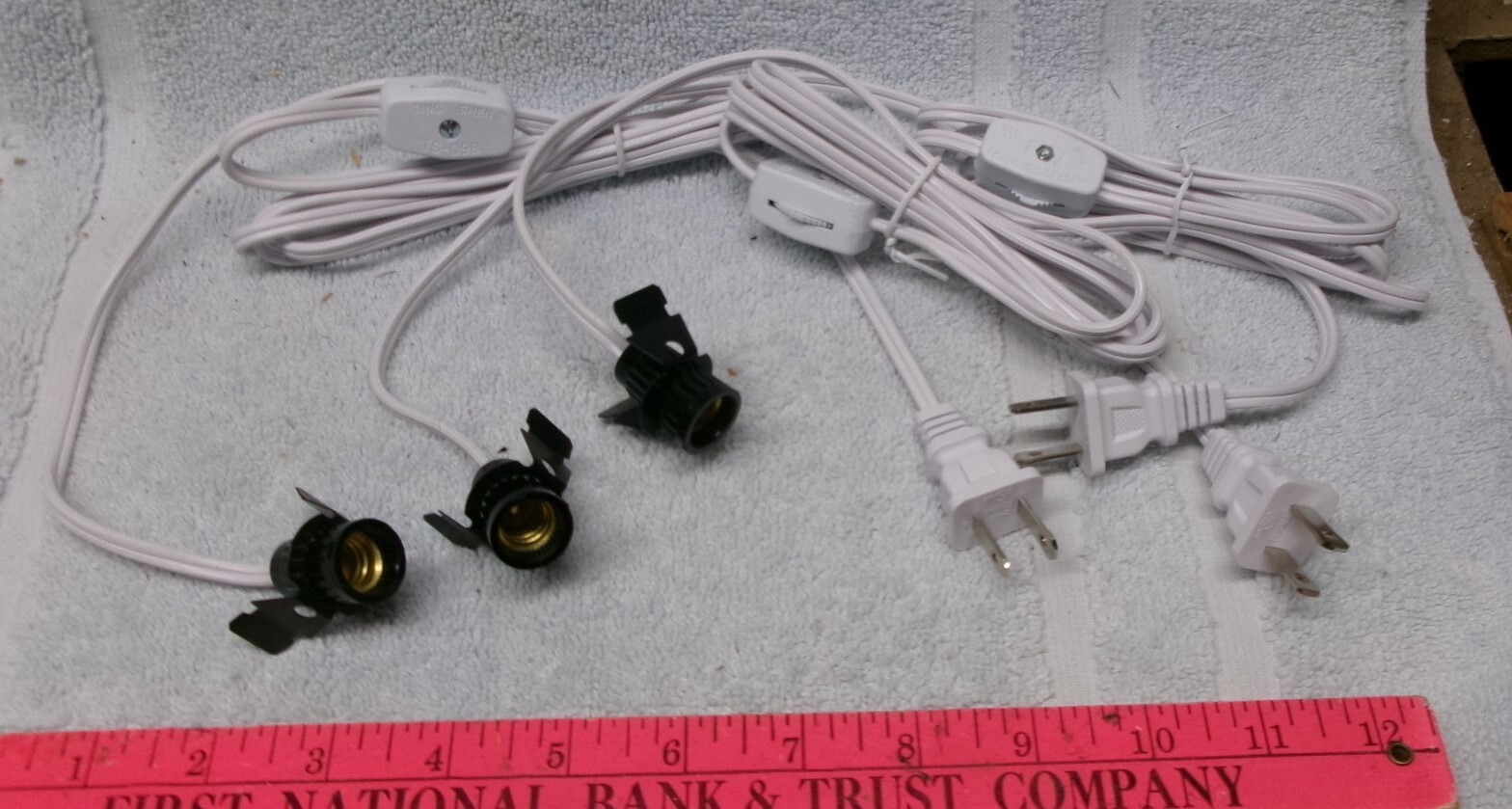 Lot of 3 – NEW – LIGHT CORDS w On/Off Switch for Dept 56 & OTHER Village Houses