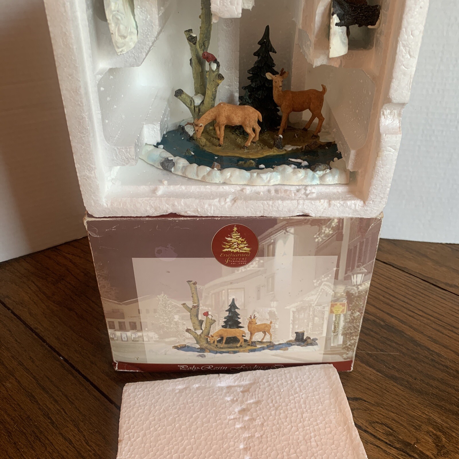 Lemax Christmas Village Landscape FEEDING DEER Stream Accessory 3pc Set