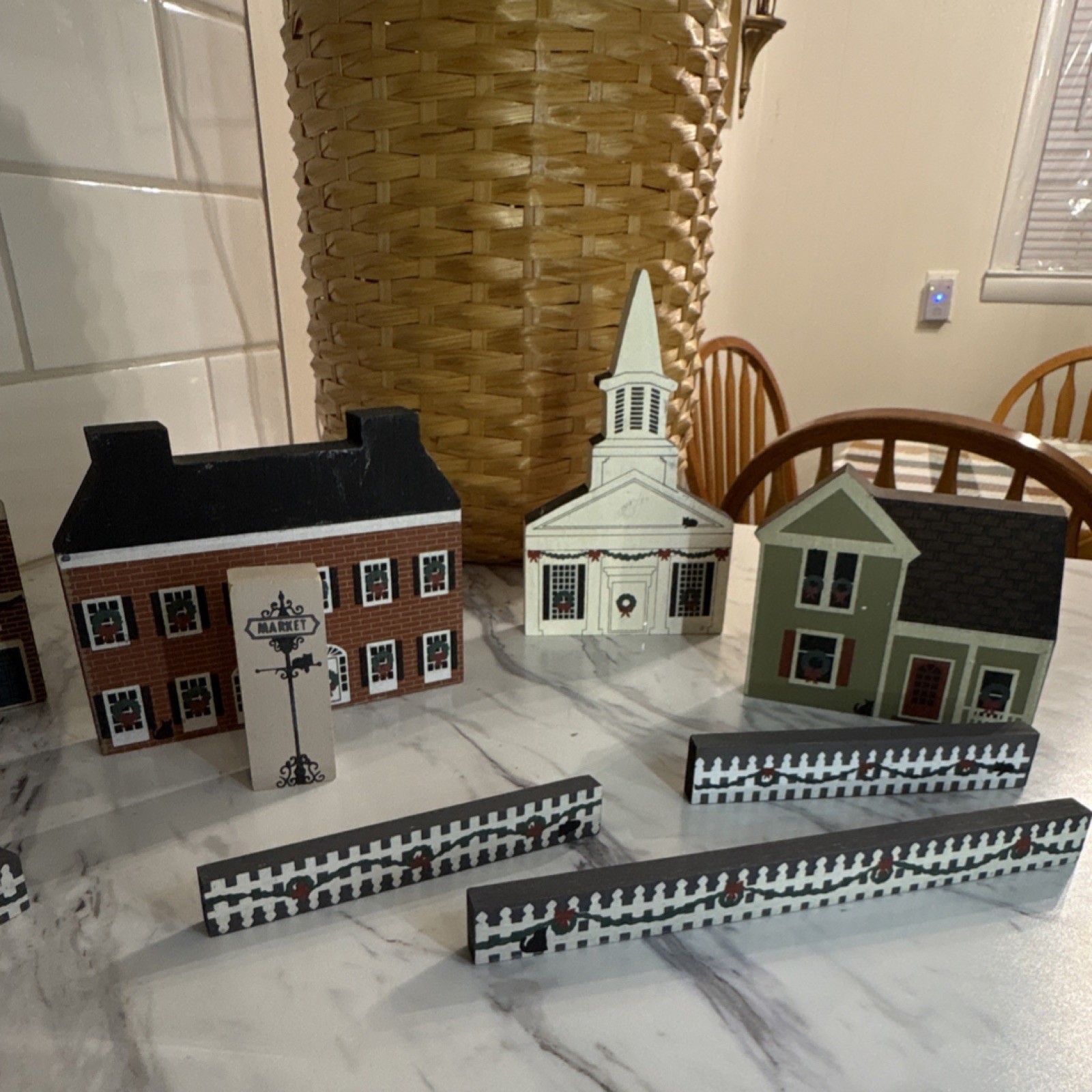 The Cat’s Meow Ohio Western Reserve Christmas Village Wood Set, 10+ Pieces