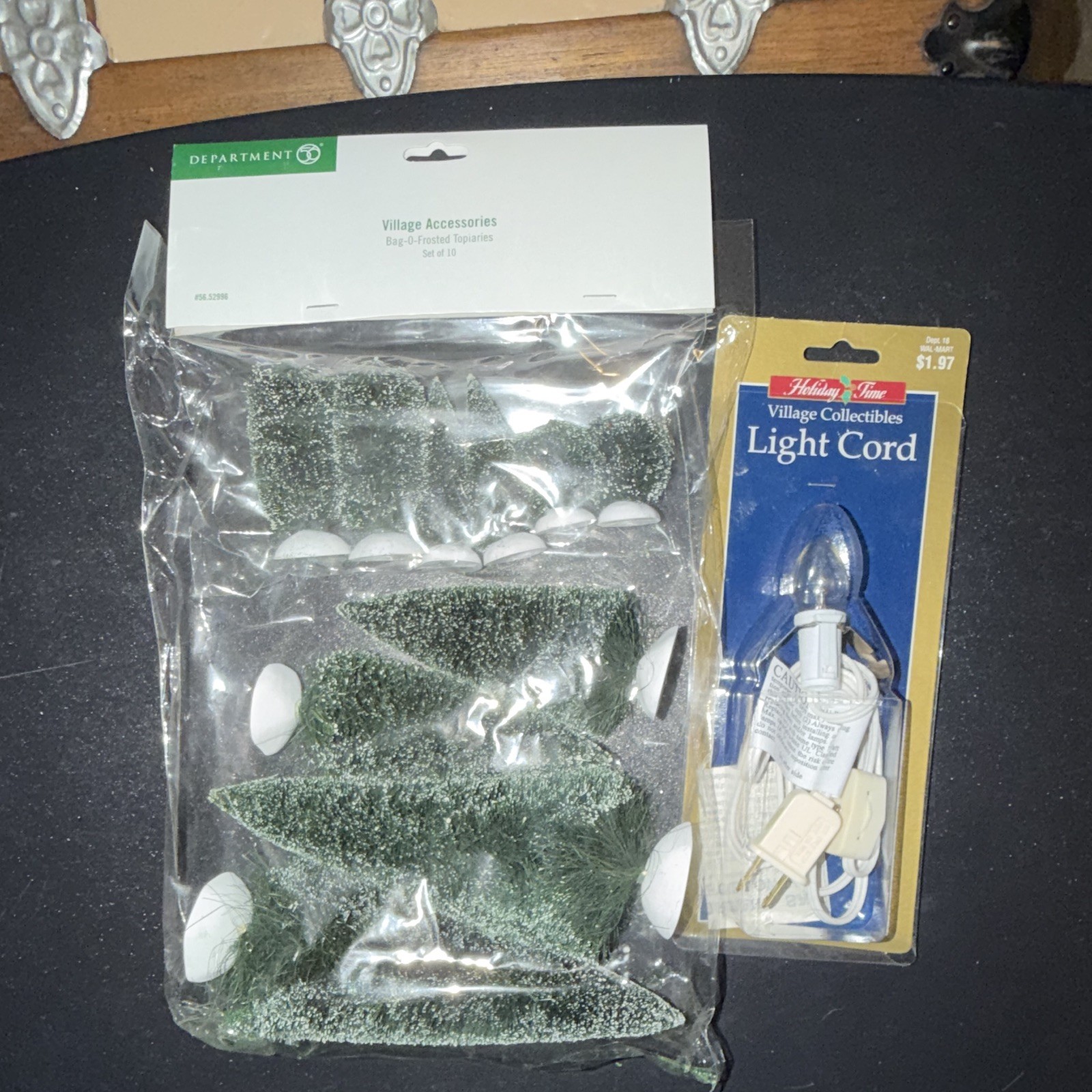 Department 56 Village Accessories Bag-O-Frosted Topiaries Set of 10 Boxed