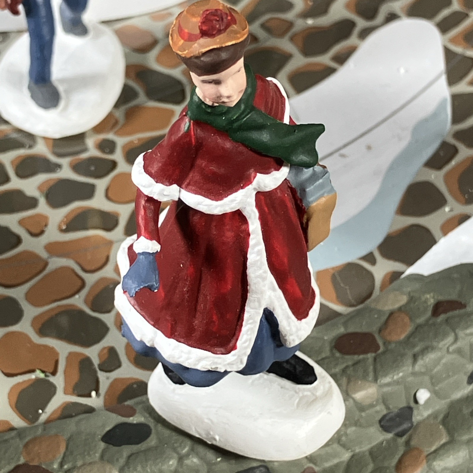 Dept 56 All Around the Park Animated Village Skating Rink Set w/Box Read VIDEO