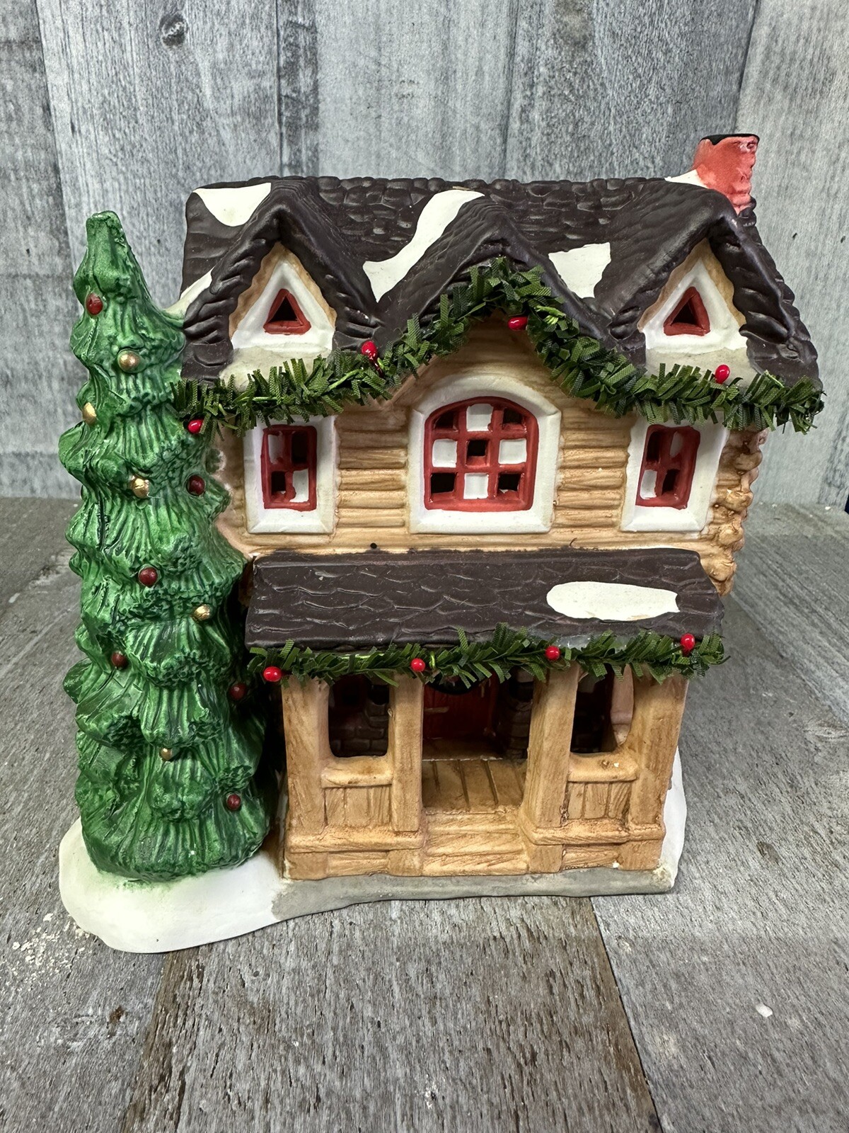 Christmas Valley Collectible Christmas Village Log Cabin