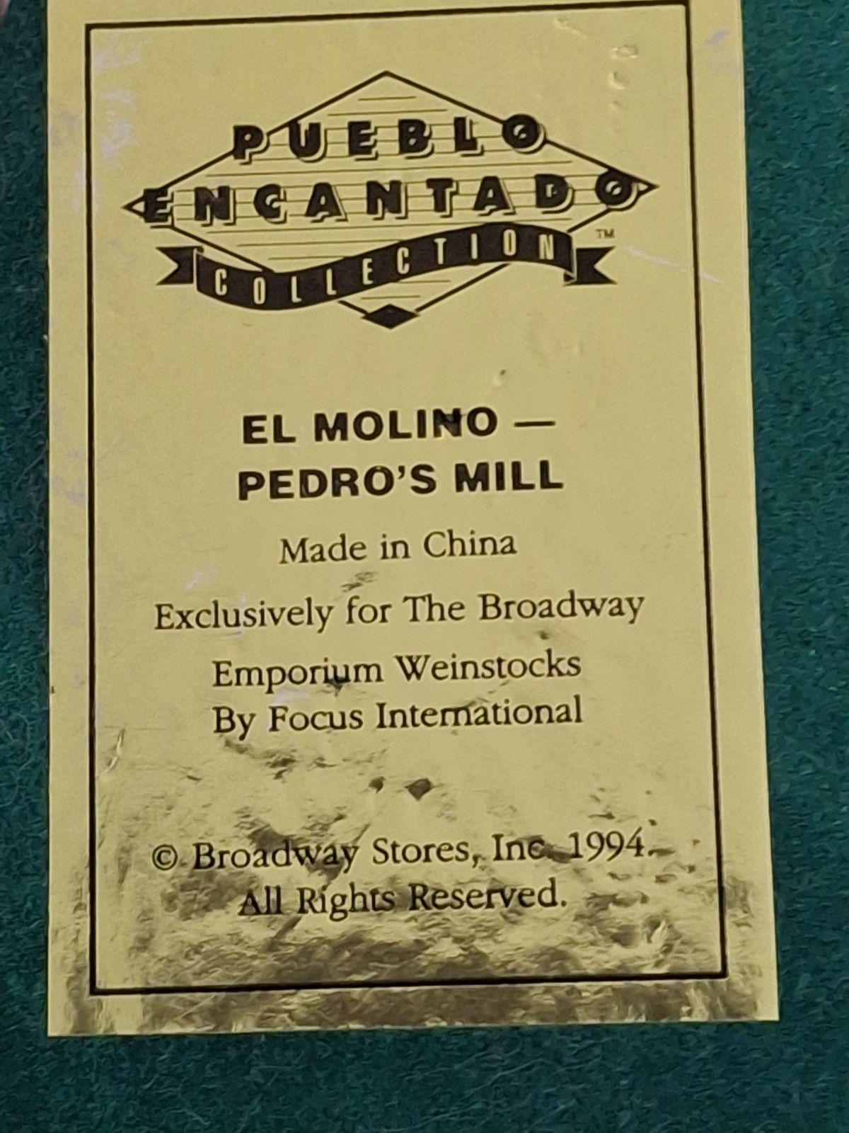 Pueblo Encantado El Molino Pedro’s Mill Miniature Resin House Water Wheel READ