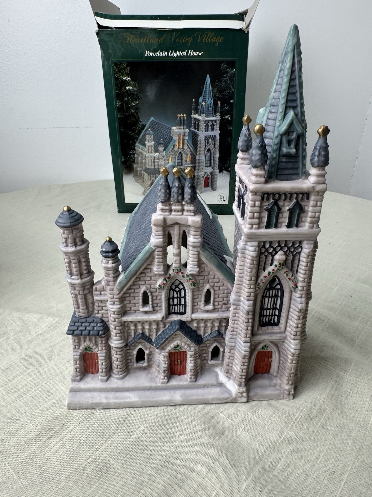 Heartland Valley Village Lighted Porcelain Church Victorian Christmas Village