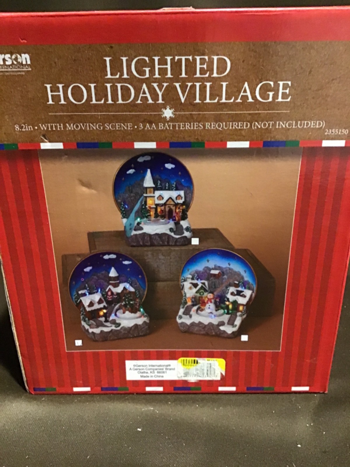 Beautiful Gerson Lighted Holiday Village With Moving Scene #2355150
