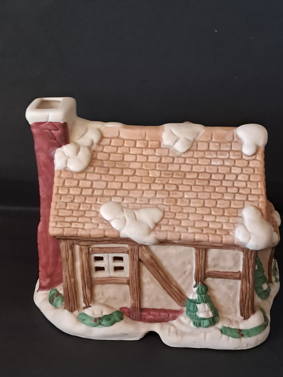 Ceramic House Christmas Village Snowy Building Large 5.5″ Inches Tall READ