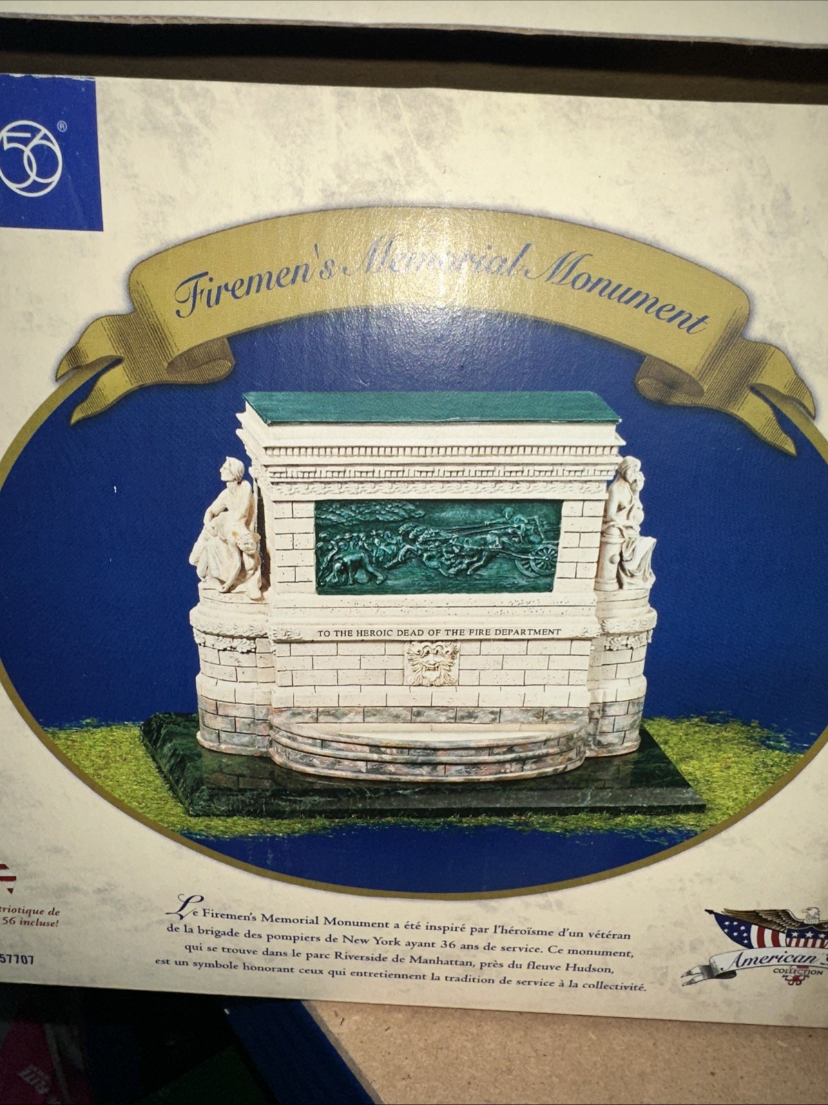 Dept 56 FIREMEN’S MEMORIAL MONUMENT American Pride Collection 56.57707 NEW