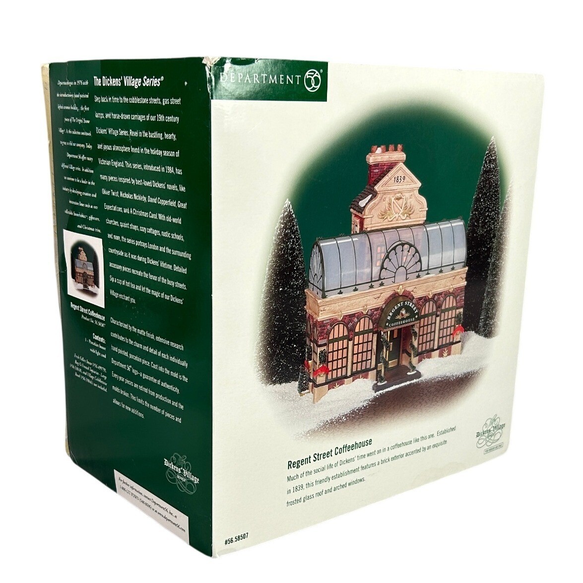Department 56 Regent Street Coffeehouse Dickens Village 2002 Box Light Cord EUC