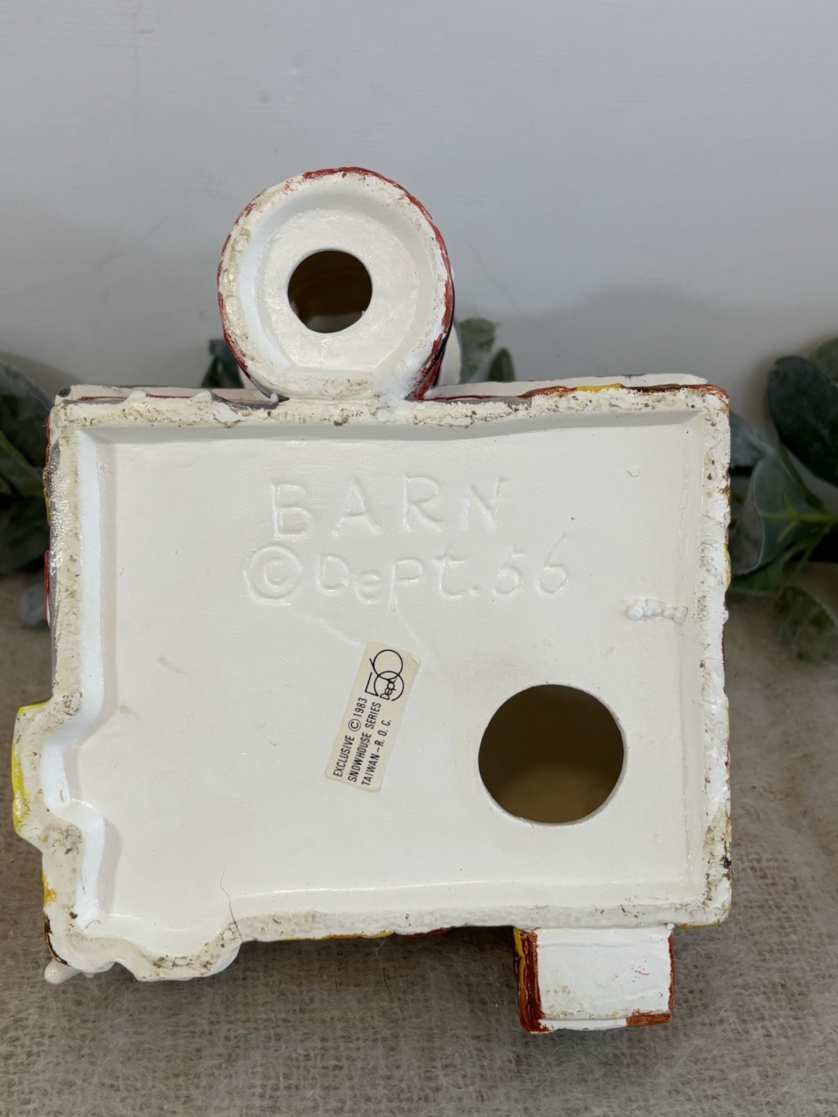 Vintage Dept 56 Snowhouse Series Red Barn With Light 1983 Decor Farm Cottage
