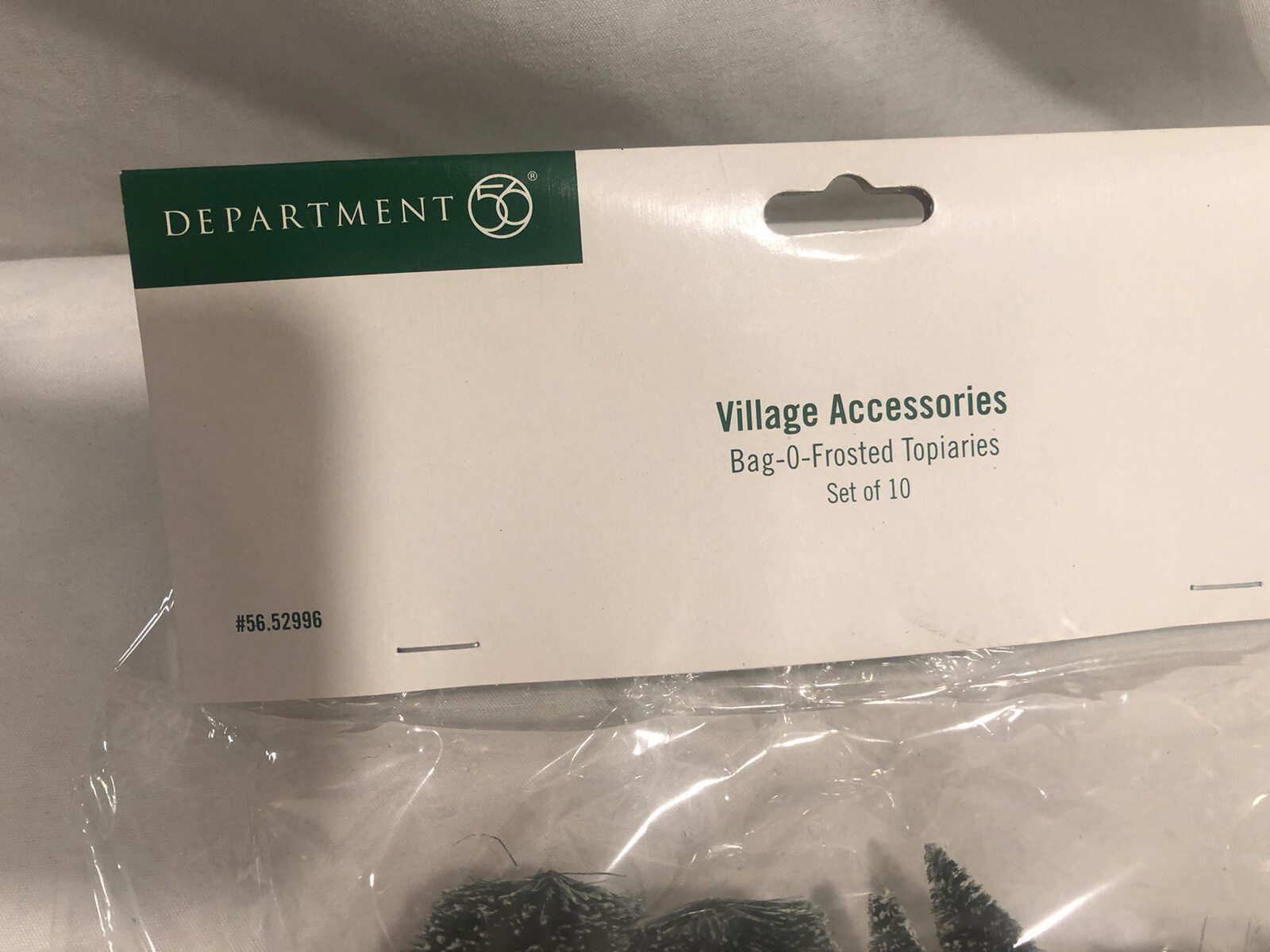 Department 56 Snow Village Bag O Frosted Topiaries Trees (10) Figurine Set 52996